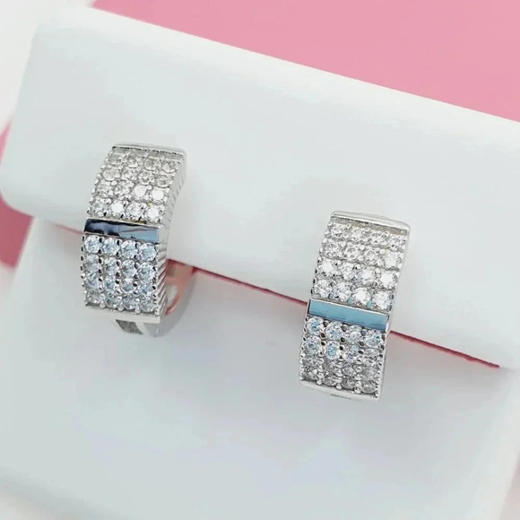 "925 Sterling Silver Cubic Zirconia Earrings, U19254661 - Picture 6 of 11